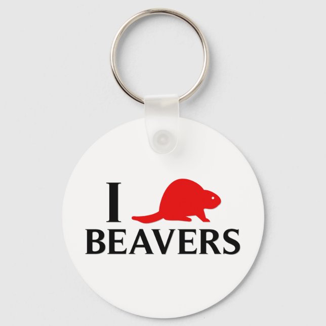 I Love Beavers Keychain (Front)