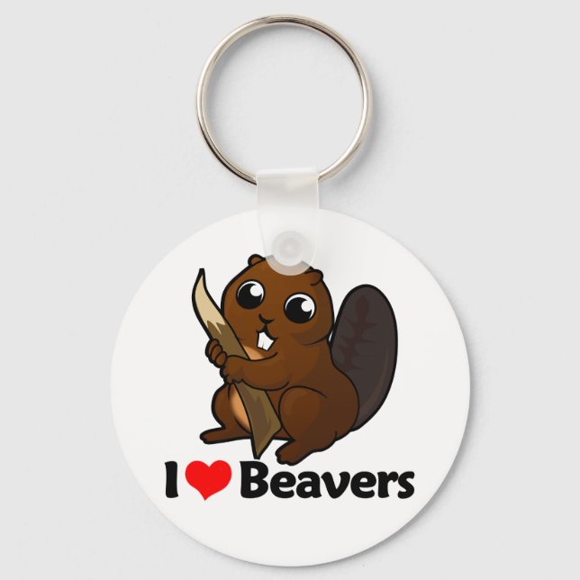 I Love Beavers Keychain (Front)