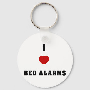 I Love Bed Alarms Keychain