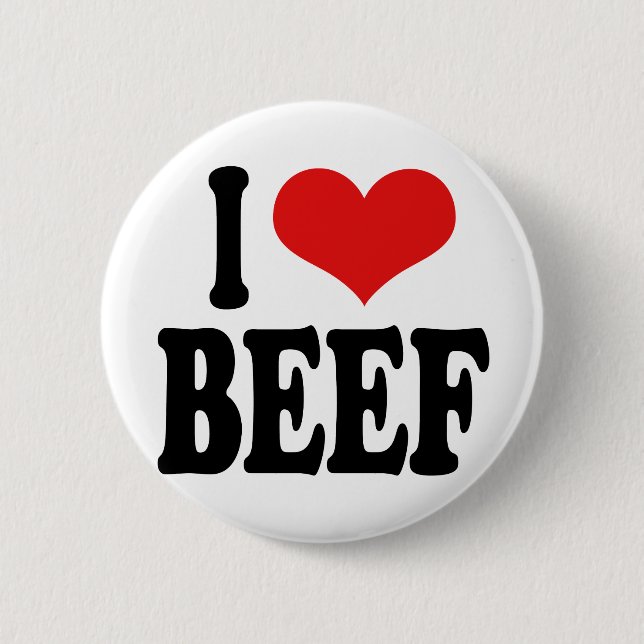 I Love Beef 2 Inch Round Button (Front)