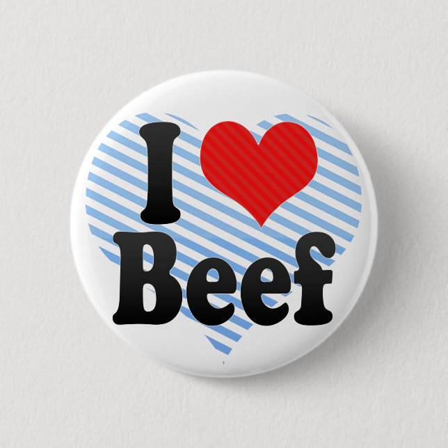 I Love Beef 2 Inch Round Button (Front)
