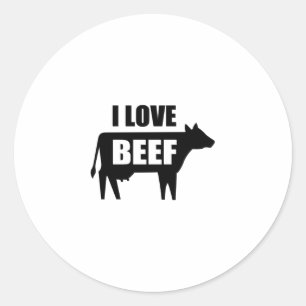 I Love Beef Classic Round Sticker