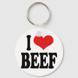 I Love Beef Keychain