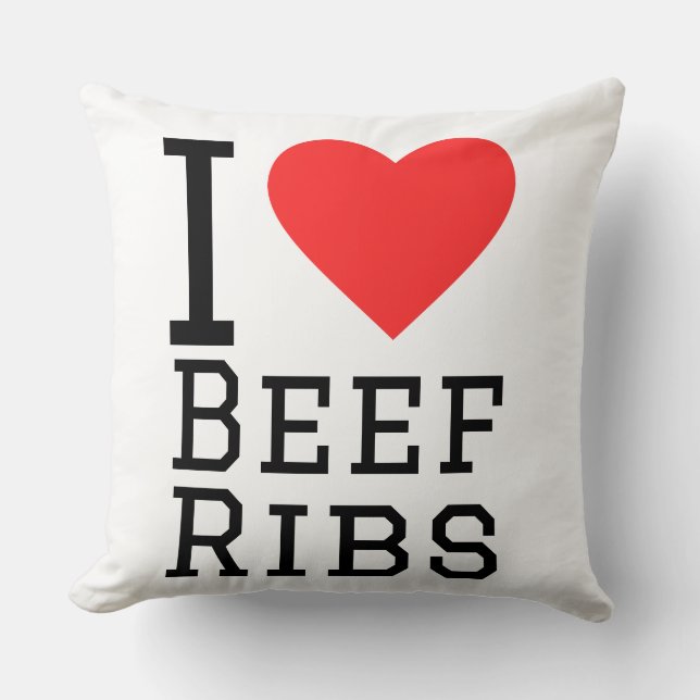 I love beef ribs  throw pillow (Front)