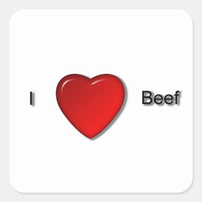 I love Beef Square Sticker (Front)