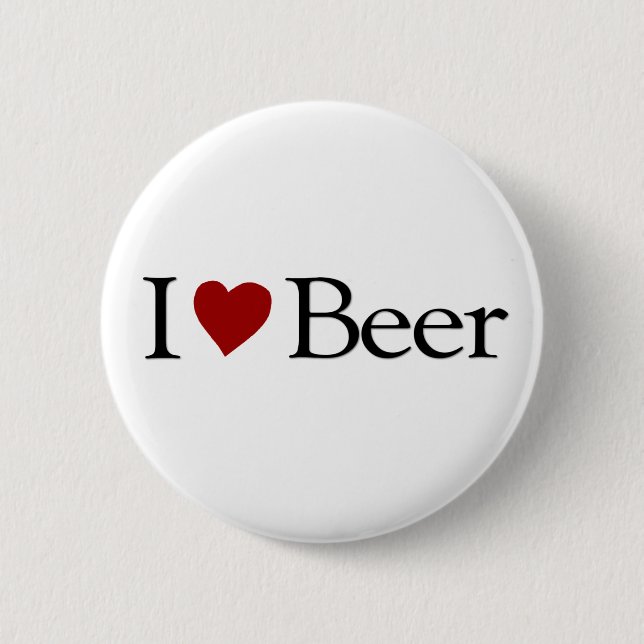 I Love Beer 2 Inch Round Button (Front)