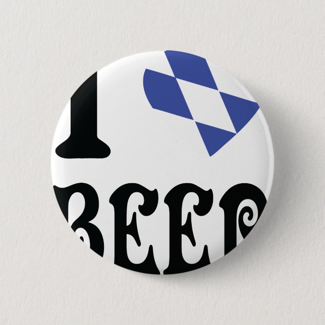 I love beer 2 inch round button (Front)