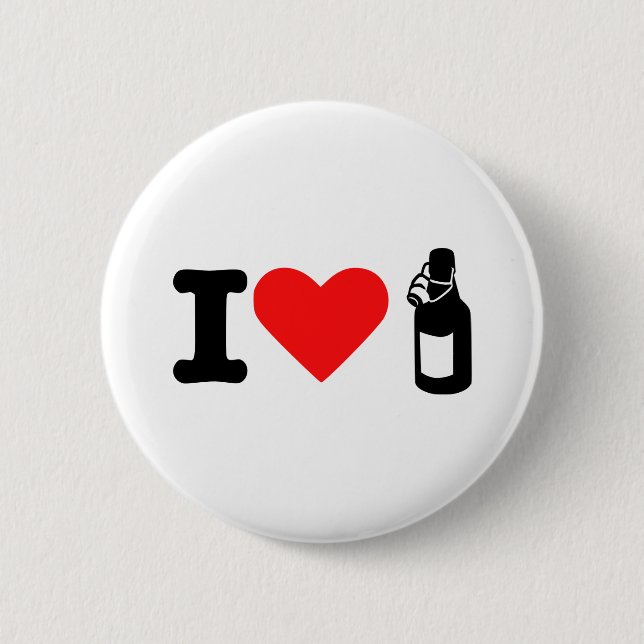 I love beer 2 inch round button (Front)