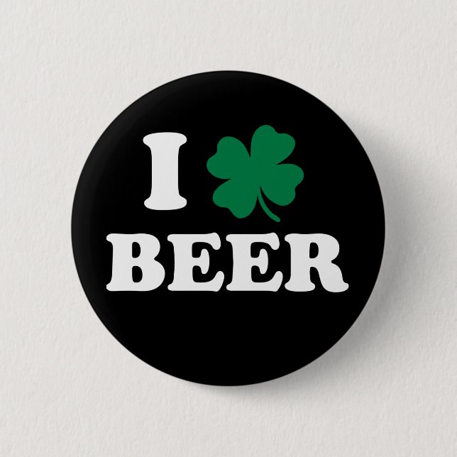 I Love Beer 2 Inch Round Button (Front)