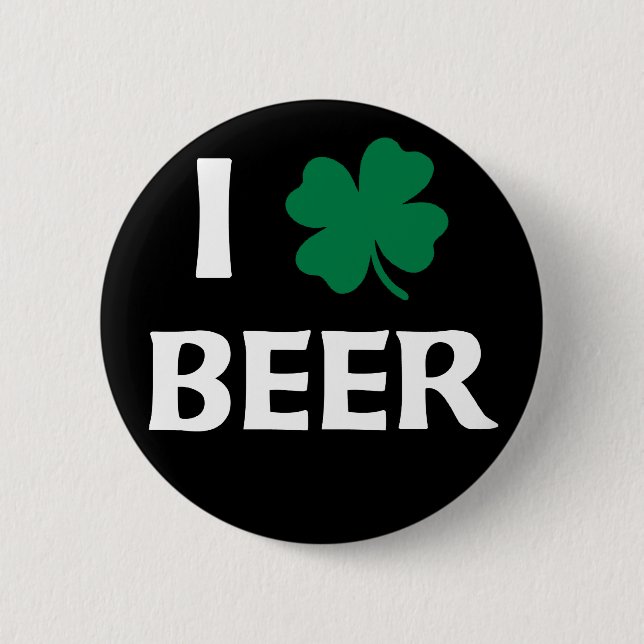 I Love Beer 2 Inch Round Button (Front)