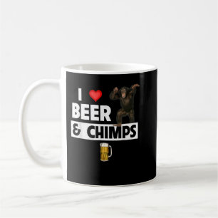 I Love Beer and Chimps Drinking Chimpanzee Monkey Coffee Mug