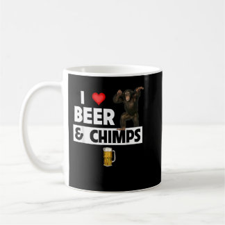 I Love Beer and Chimps Drinking Chimpanzee Monkey Coffee Mug