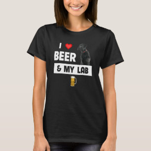 I Love Beer And My Black Lab Mom Dad Labrador Retr T-Shirt