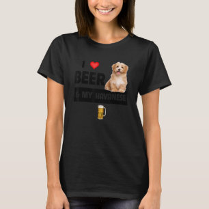 I Love Beer And My Havanese Mom Dad Havapoo Dog Dr T-Shirt
