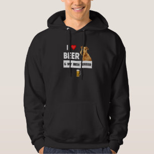 I Love Beer And My Irish Terrier Mom Dad Dog Owner Hoodie