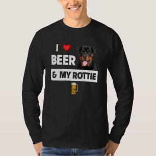 I Love Beer And My Rottie Mom Dad Rottweiler Dog D T-Shirt