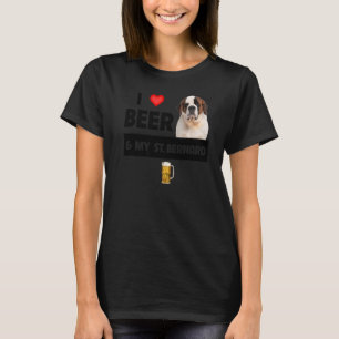 I Love Beer And My St Bernard Mom Dad Dog Rescue D T-Shirt
