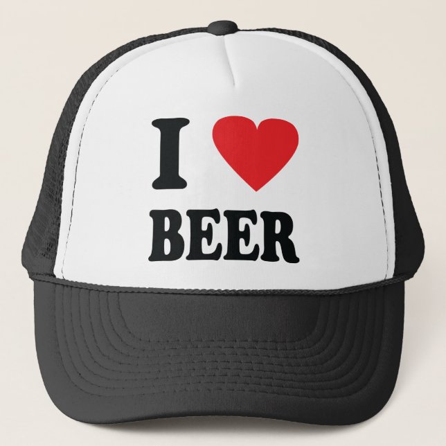 I love beer icon trucker hat (Front)