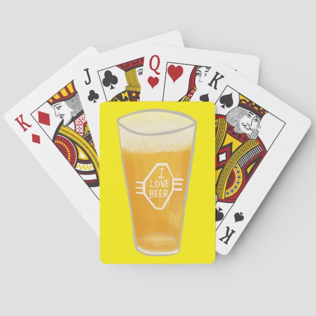 I LOVE BEER Illustrated Playing Cards (Back)