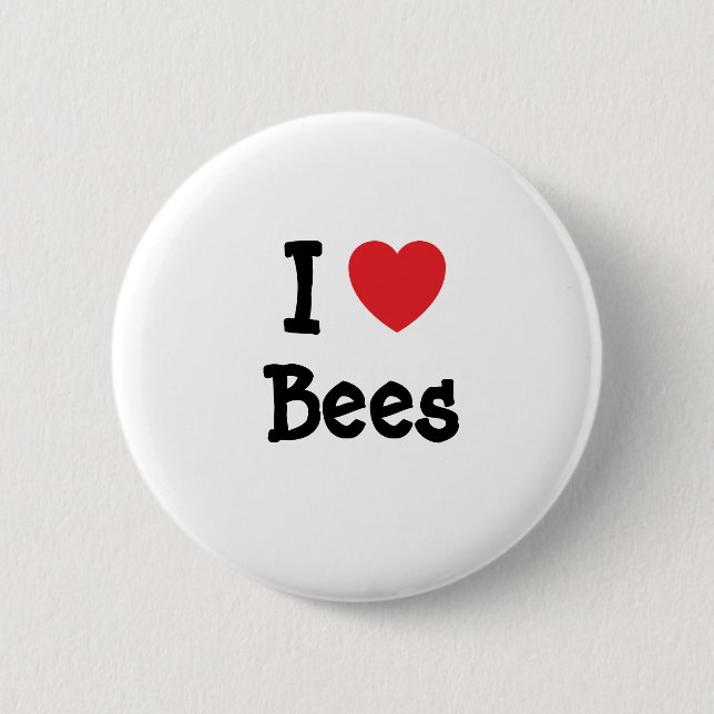 I love Bees heart custom 2 Inch Round Button (Front)
