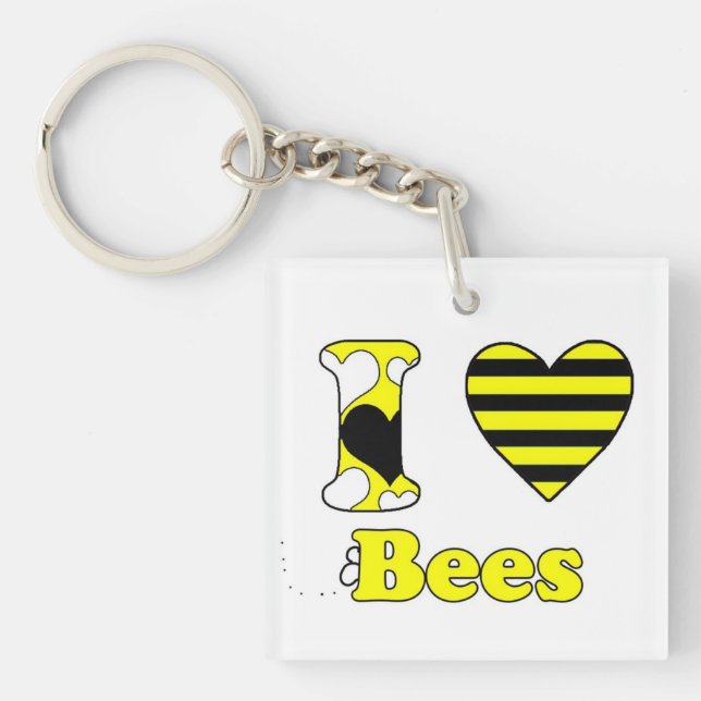 I love Bees Keychain (Front)