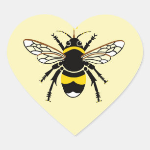 I love BEES -Nature - Wildlife - Ecology Yellow - Heart Sticker