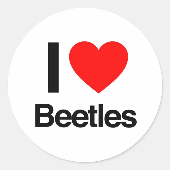 i love beetles classic round sticker (Front)