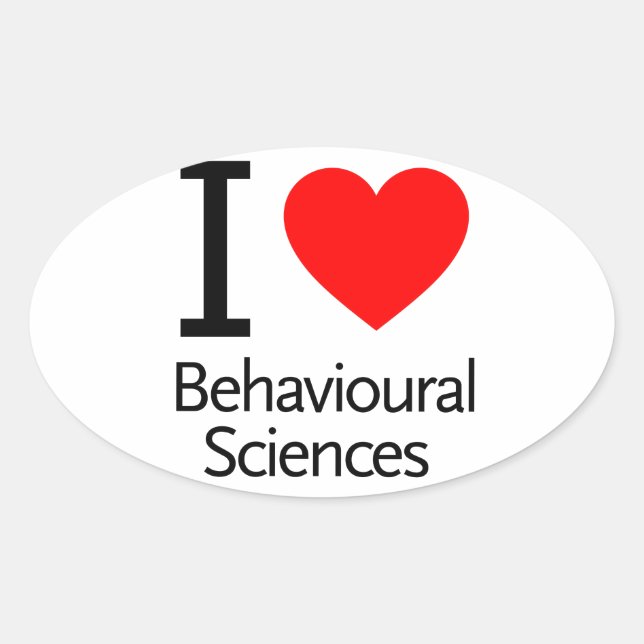 I Love Behavioural Science Oval Sticker (Front)