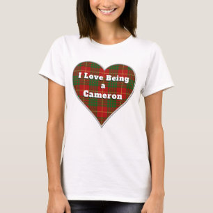 I Love Being a Cameron Clan Tartan Plaid Heart T-Shirt