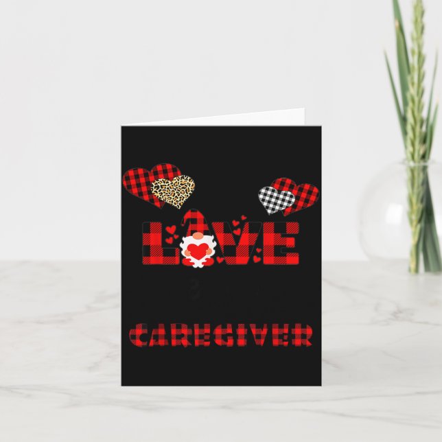 I Love Being A Caregiver Flannel Gift Valentine's  Card (Front)