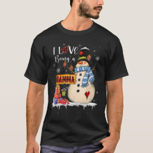 I Love Being A Gamma Snowman Xmas Santa Family Chr T-Shirt