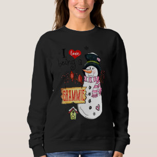 I Love Being A Grammie Snowman Christmas Xmas Sweatshirt