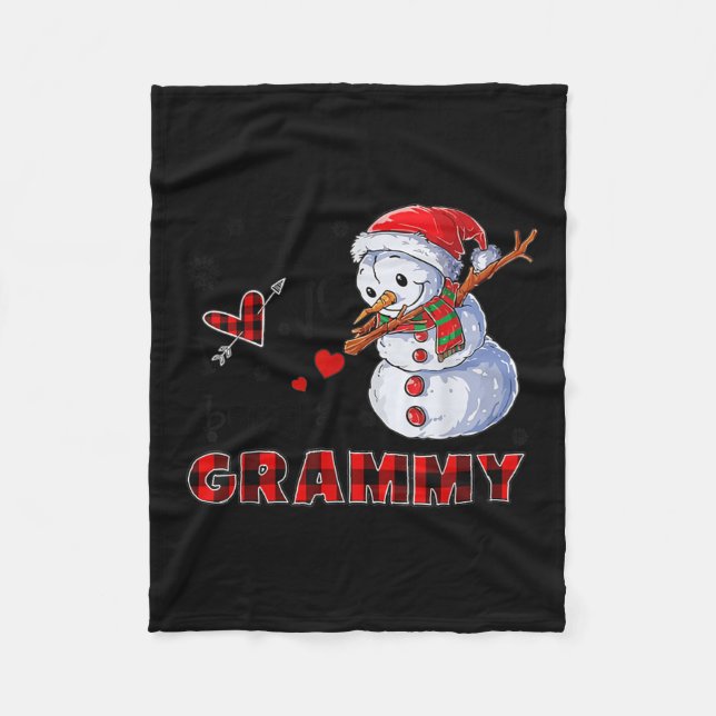 I Love Being A Grammy Snowman Dab Christmas 2020  Fleece Blanket (Front)