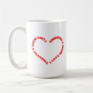 I Love Being a Grandma Red Heart Design for Nana Coffee Mug