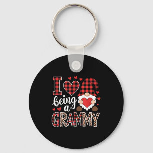 I Love Being A Granmmy Gnome Matching Family Valen Keychain