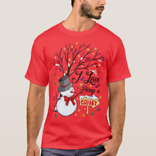 I Love Being a Granny Snowman Funny Family Christm T-Shirt