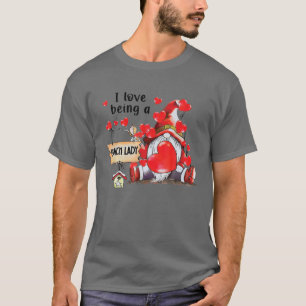 I Love Being A Lunch Lady Gnome Lunch Lady Heart V T-Shirt