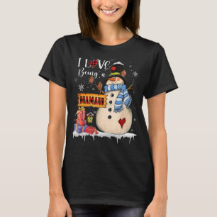 I Love Being A Mamaw Snowman Xmas Santa Family Chr T-Shirt