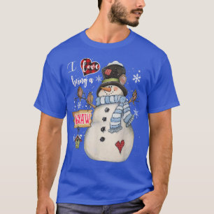 I Love Being A Memaw Snowman Grandma christmas T-Shirt
