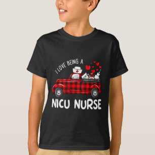 I Love Being A Nicu Nurse Valentine Buffalo Plaid  T-Shirt