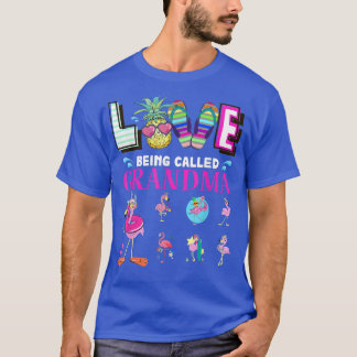 I Love Being Called Grandma Summer Flamingo Mother T-Shirt