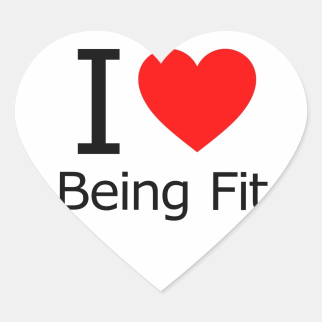 I Love Being Fit Heart Sticker (Front)