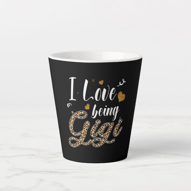 I Love Being Gigi Leopard Plaid Mors Day Latte Mug (Front)