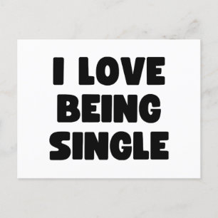 I love being single holiday postcard