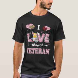 I Love Being Veteran Easter Gnome Job Title T-Shirt