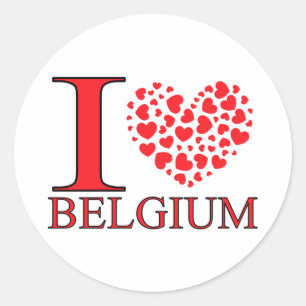 I Love Belgium Classic Round Sticker