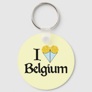 I Love Belgium Keychain