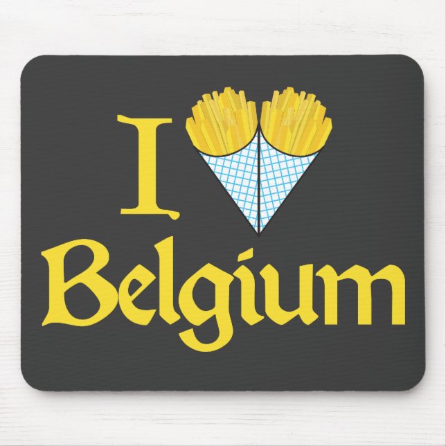 I Love Belgium Mouse Pad (Front)