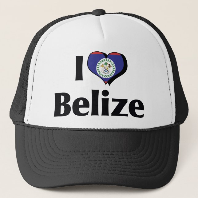 I Love Belize Flag Trucker Hat (Front)