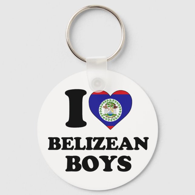 I love Belizean Boys Keychain (Front)